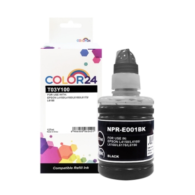 Color24 for Epson T03Y100/127ml 黑色防水相容連供墨水