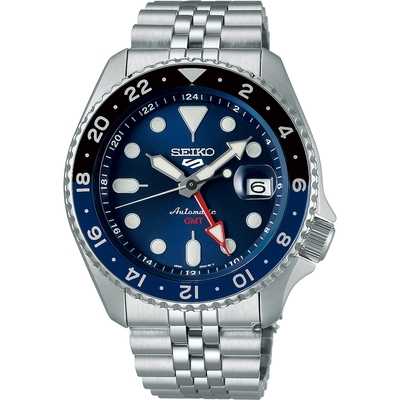 SEIKO 精工 5 Sports 系列 GMT機械腕錶-4R34-00A0B(SSK003K1) ˍSK040