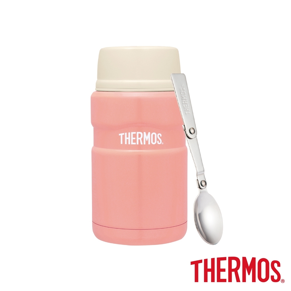 THERMOS膳魔師 不鏽鋼真空保溫食物燜燒罐0.72L-蜜桃粉(SK3021PCH)