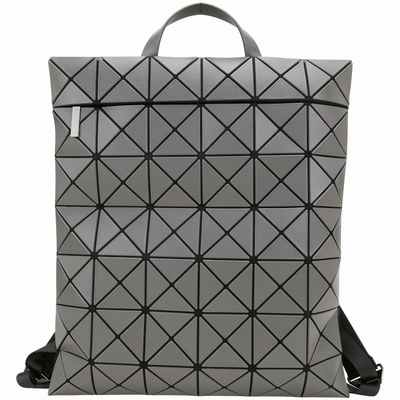 ISSEY MIYAKE 三宅一生 BAOBAO 6x7 壓紋皮革幾何手提後背包(深灰)