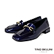 Tino Bellini 義大利進口全真皮漆皮馬銜扣樂福鞋FYLT034(星空藍) product thumbnail 1