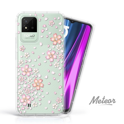 Meteor realme narzo 50i 奧地利水鑽彩繪防摔殼 - 櫻花