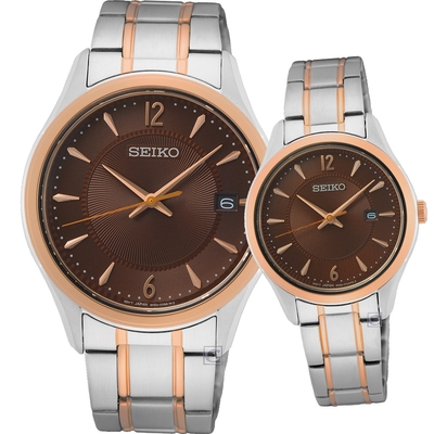 SEIKO 精工 心心相印時尚對錶(6N52-00D0B+6N22-00N0B)__SK043