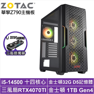 華擎Z790平台[聖火星將]i5-14500/RTX 4070TI/32G/1TB_SSD