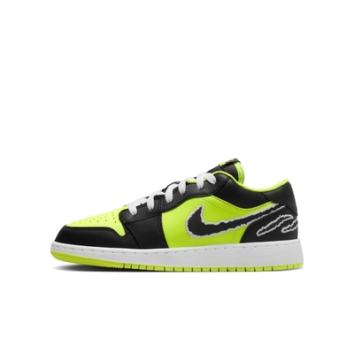 nike air jordan 1 low se (gs) 大童男女休閒鞋-螢光黃/黑-dx6666701