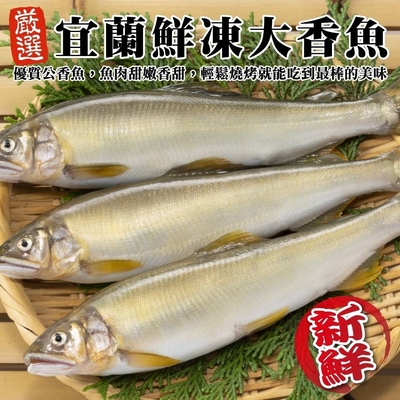 【海陸管家】特選宜蘭鮮凍大尾香魚16尾組(每盒8尾/約920g)