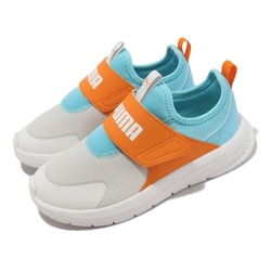 Puma 童鞋 Evolve Slip On PS 中童 藍 橘 魔鬼氈 襪套式 避震 運動鞋 小朋友 38913501