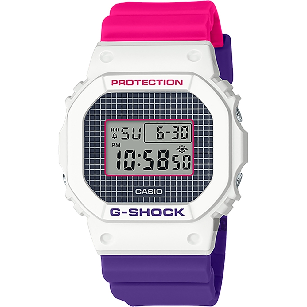 CASIO 卡西歐 G-SHOCK 網球格紋手錶(DW-5600THB-7)