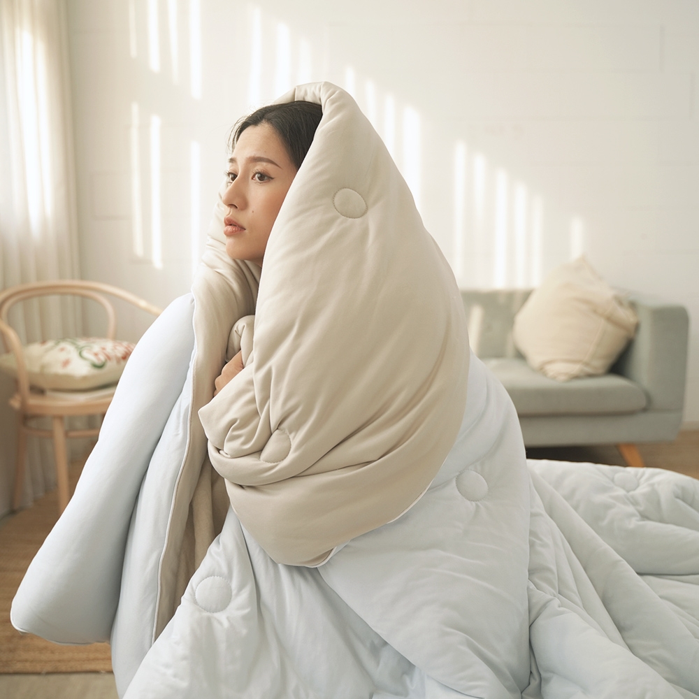 BUHO 韓系絲滑綿綿奶泡被-雙人6x7尺輕奢雙色(海洋氣泡)