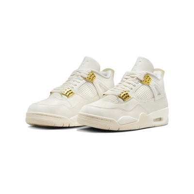 Nike Air Jordan 4 Retro Metallic Gold 白金 休閒鞋 女鞋 大尺碼 AQ9129-170