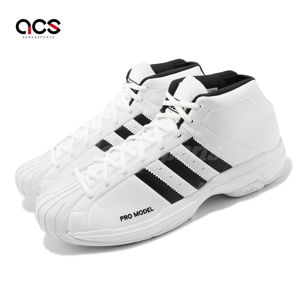 adidas 籃球鞋 Pro Model 2G 白 黑 男鞋 緩震 中筒 穩定 支撐 愛迪達 EF9824