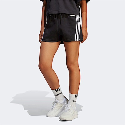 Adidas W FI 3S Short [HT4712] 女 短褲 運動 休閒 舒適 棉質 中腰 日常 穿搭 黑
