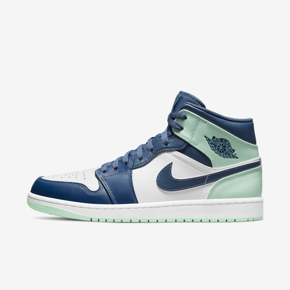 Nike Air Jordan 1 Mid [554724-413] 男休閒鞋運動喬丹球鞋中高筒白藍