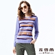 MYVEGA麥雪爾 美麗諾羊毛變化線條針織衫-紫 product thumbnail 1