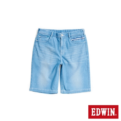 EDWIN 加大碼 迦績 EJ6冰河玉寬鬆短褲-男-石洗藍