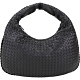 BOTTEGA VENETA Hobo 羊皮手工編織彎月包(黑色) product thumbnail 1