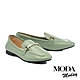 低跟鞋 MODA MODAY  都會美學金屬釦牛皮樂福低跟鞋－綠 product thumbnail 1