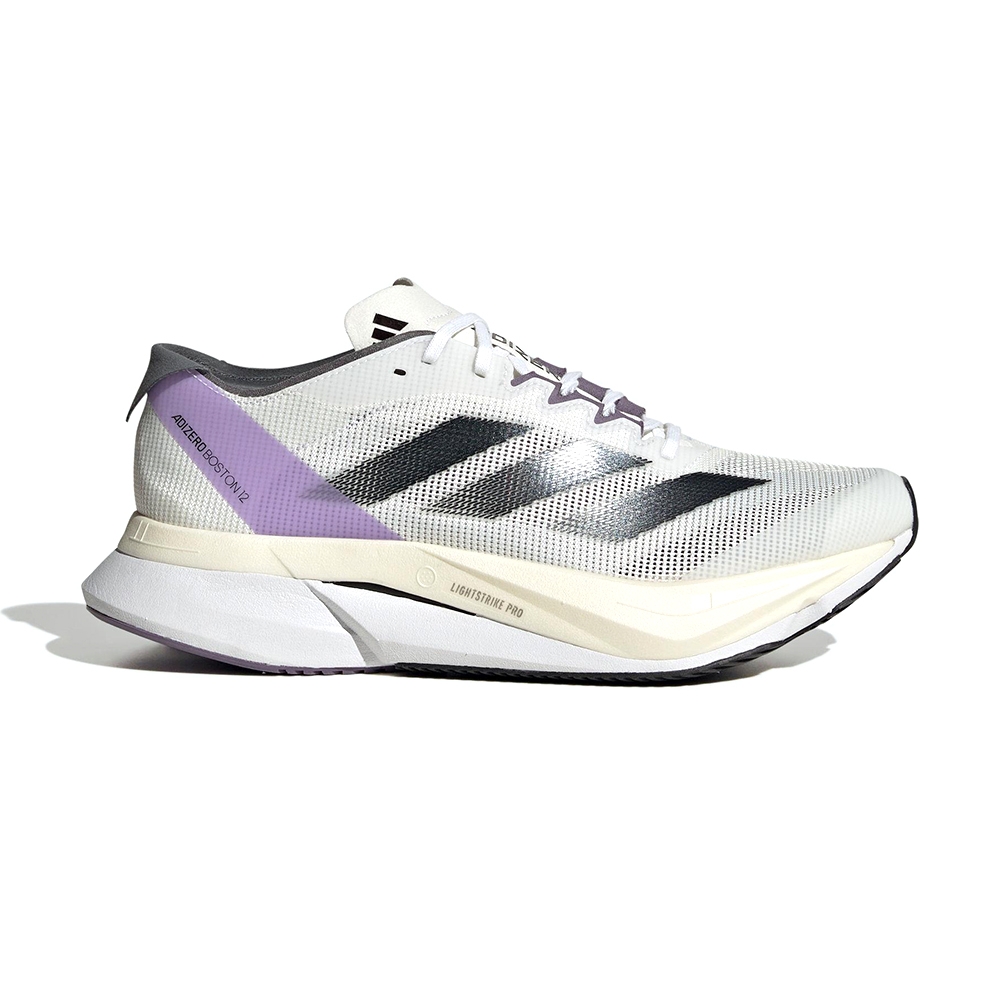 Adidas Adizero Boston 12 W 女鞋白紫色運動路跑馬牌底慢跑鞋ID6900