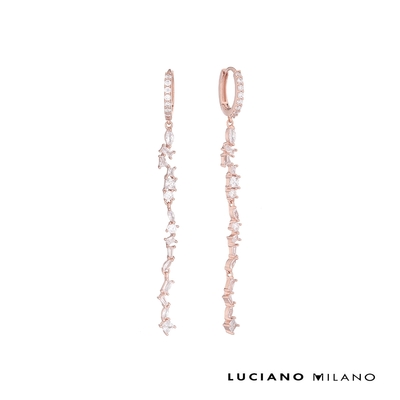 LUCIANO MILANO 花戀影 純銀耳環(玫瑰金)