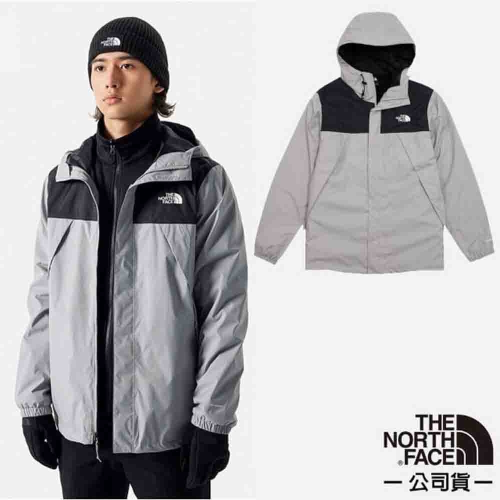 【The North Face】 男 3效能 防水透氣連帽三合一外套.夾克_7W7T-GVV 灰黑