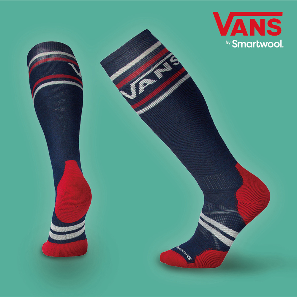 SmartWool X VANS 聯名款PhD滑雪中級減震高筒襪 深海軍藍