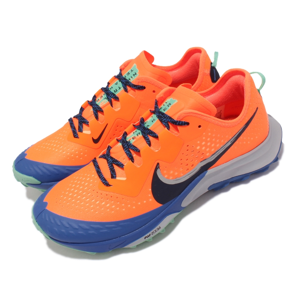 Nike 慢跑鞋 Zoom Terra Kiger 7 男鞋 越野 路跑 氣墊 避震 React科技 橘 藍 CW6062-800