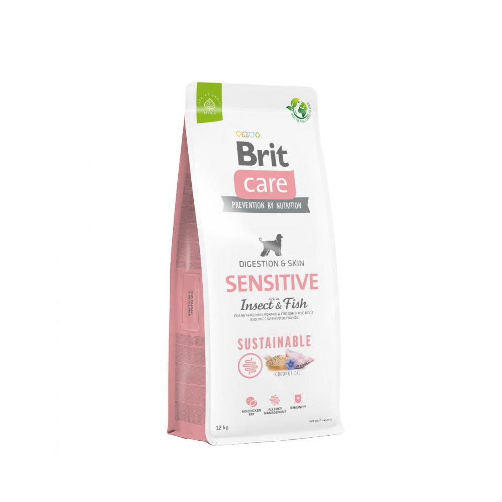 Brit咘莉-Care呵護犬糧-亮毛與腸胃照護系列-昆蟲和魚類 3kg (172208)(買就送UDOG 狗飼料 400g隨機x1包)