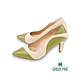GREEN PINE時髦撞色細手工羊皮高跟鞋淺綠X米(00289337) product thumbnail 1