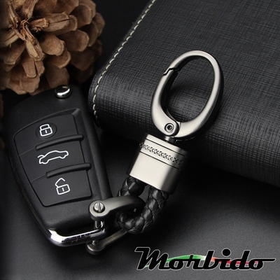 Morbido蒙彼多 BMW/BENZ/TOYOTA/MAZDA汽車編織鑰匙扣 短款-黑