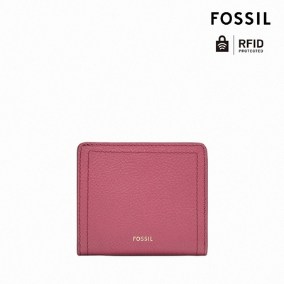 FOSSIL Logan 真皮RFID防盜短夾-粉紅色 SL7829M508