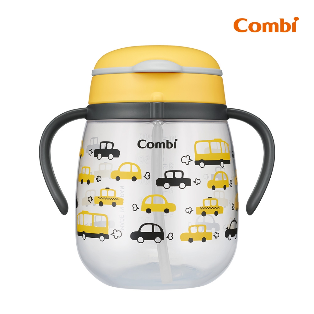 【Combi】LakuMug樂可杯第三階段吸管杯340ml 活力車車