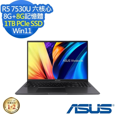 ASUS M1605YA 16吋效能筆電 (Ryzen 5 7530U/8G+8G/1TB PCIe SSD/Vivobook 16/搖滾黑/特仕版)