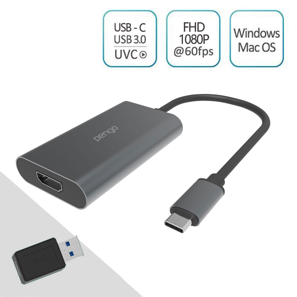 iStyle Pengo 1080p HDMI to USB-C 影像擷取器 直播遊戲 ‧ 影片錄製 ‧ 隨插即用 ‧ Game Capture