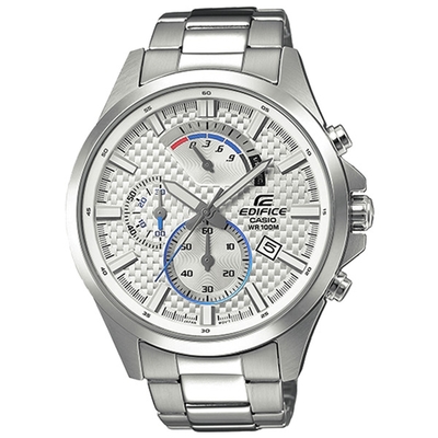 CASIO EDIFICE 渦輪動力三眼時尚腕錶-EFV-530D-7AVUDF-45mm