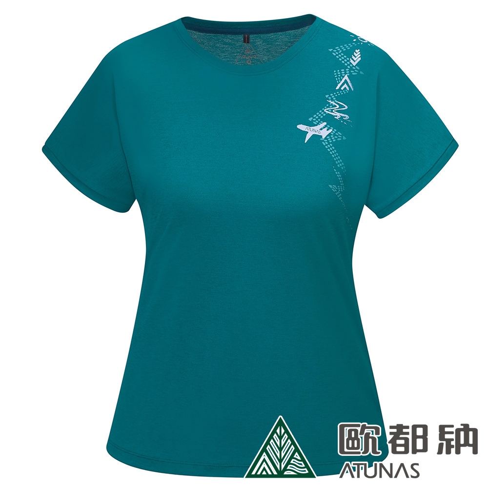 【ATUNAS 歐都納】女款吸濕排汗短袖T恤A8TS2415W森林綠/防曬透氣快乾