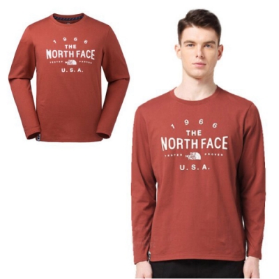 The North Face 男款 輕量舒適透氣長袖排汗衣_橘 V