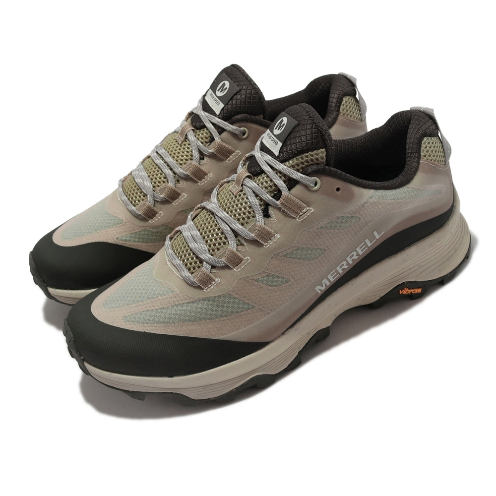 Merrell 戶外鞋 Moab Speed 男鞋 米白 黑 輕量 透氣 黃金大底 耐磨 緩衝 越野 登山 ML067043