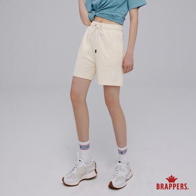 BRAPPERS 女款 Wellbe系列-圓形LOGO印花休閒短褲-鵝黃