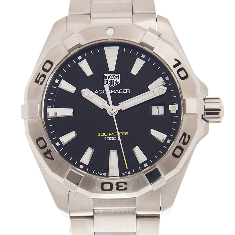 TAG HEUER 豪雅 AQUARACER 300米石英黑面鏈帶款(WBD1110.BA0928)x41mm