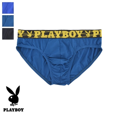 【PLAYBOY】金色織帶涼感透氣網眼三角褲