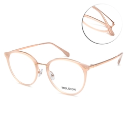 MOLSION 貓眼膠框光學眼鏡/透粉膚色 玫瑰金#MJ6173 B21
