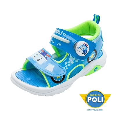 POLI 波力童鞋-童鞋 波力 電燈涼鞋/穿脫方便 酷炫 輕量 MIT正版 藍(POKT34076)