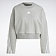 ADIDAS W FI 3S CREW 女長袖上衣-灰-IB8496 product thumbnail 1