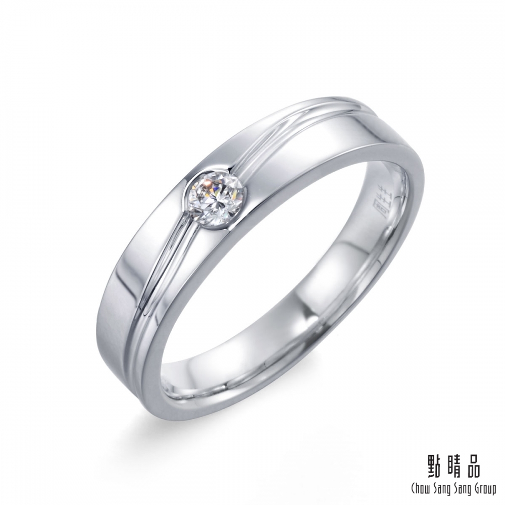 點睛品 Infini Love Diamond-婚嫁系列 鉑金鑽石對戒戒指(女戒)