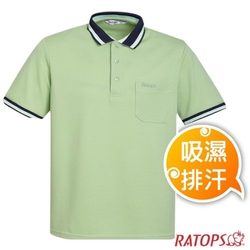 瑞多仕-RATOPS 男款 COOLMAX 隔濕紗排汗休閒POLO衫_DB8936 草綠色