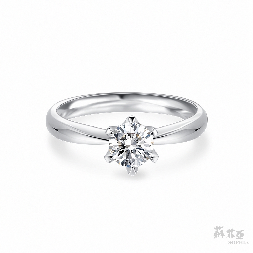 SOPHIA 蘇菲亞珠寶 - 經典六爪 50分 GIA E/VS2 18K金 鑽石戒指
