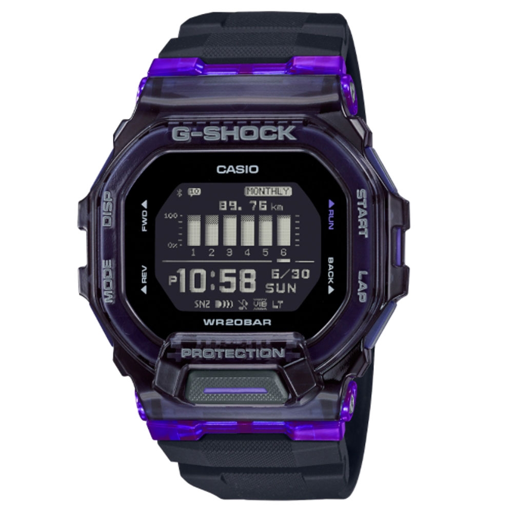 CASIO 卡西歐 G-SHOCK 藍牙連線 輕巧電子腕錶 母親節 禮物 49.4*45.9mm / GBD-200SM-1A6