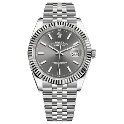 勞力士 ROLEX 126234 灰面條丁 五珠帶 Datejust 41mm  (未使用展示品/2022年保單)