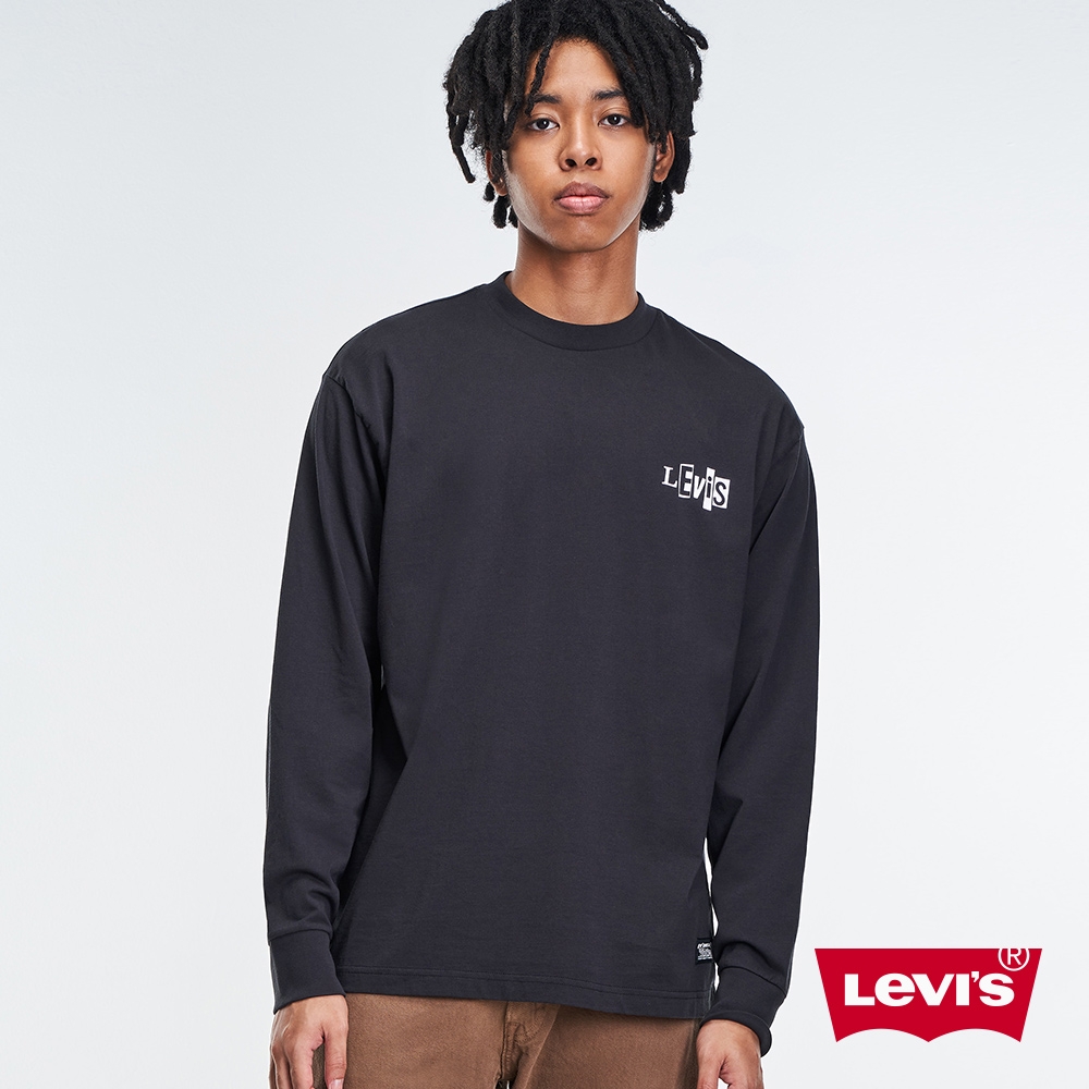 Levis 滑板系列 男款 Oversize寬鬆版長袖T恤 / 街頭拼貼風Logo