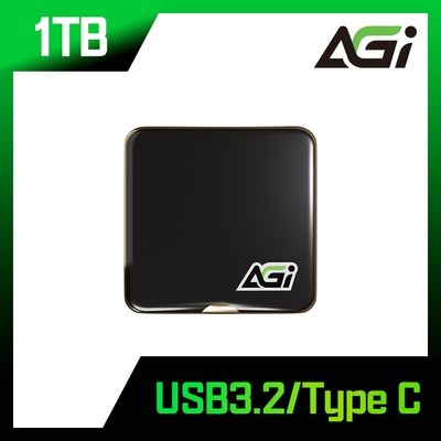 【AGI】EDM38 1TB Type C USB 3.2 Gen2x2 磁吸外接式 SSD固態硬碟(黑色)